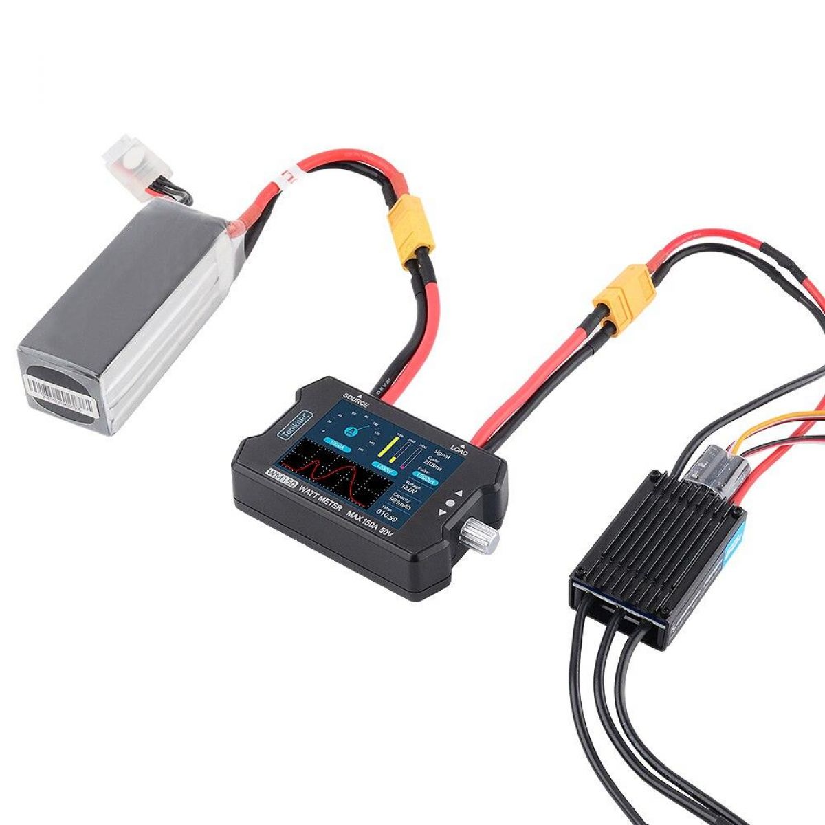 ToolkitRC WM150 Ваттметр 150A 50V, ЖК-дисплей, тестер тока и напряжения, PWM, для RC FPV и зарядки ToolkitRC WM150 Ваттметр 150A 50V, ЖК-дисплей, тестер тока и напряжения, PWM, для RC FPV и зарядки