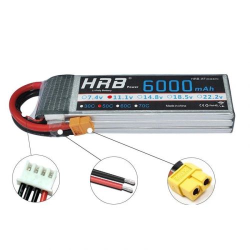 HRB 6000mAh LiPo аккумулятор 50C 1S-6S 3.7-22.2V Deans T XT60 для RC вертолетов, самолетов, авто
