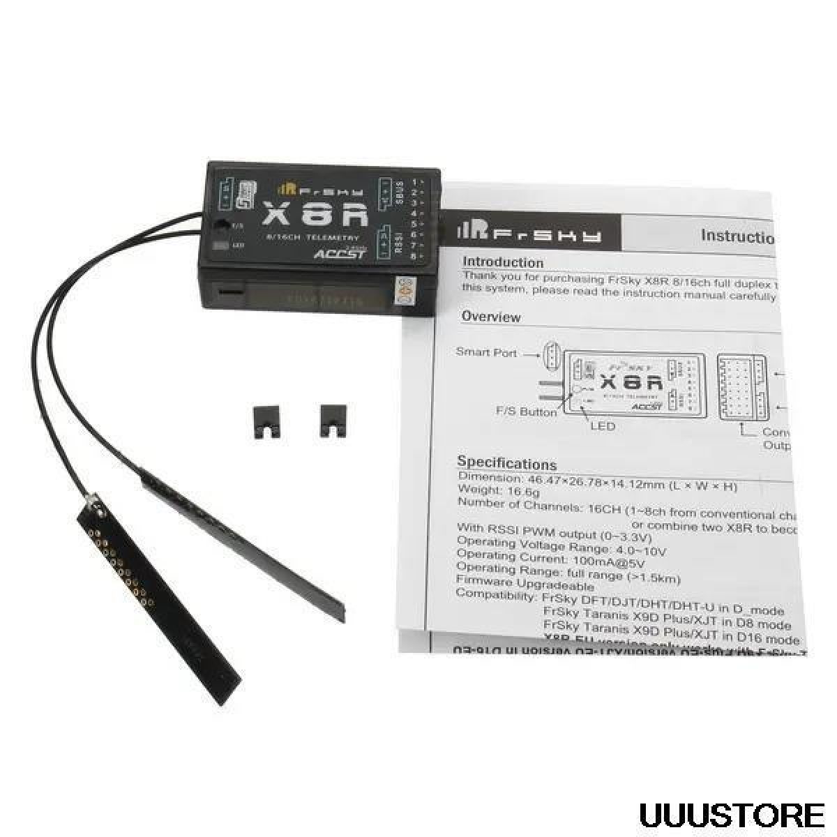 FrSky X8R — 8/16CH Телеметрический приёмник для квадрокоптера, совместим с X7 X9D X12S FrSky X8R — 8/16CH Телеметрический приёмник для квадрокоптера, совместим с X7 X9D X12S