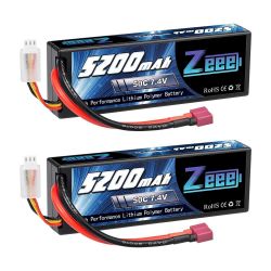 Аккумулятор Zeee 2S 7.4V 50C 5200mAh LiPo Hard Case с T-разъемом для RC дронов, авто, катеров