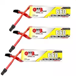 Аккумулятор LiPo GNB 660mAh 90C/180C 1S/2S/3S/4S/6S HV для дрона, комплект 3 шт.