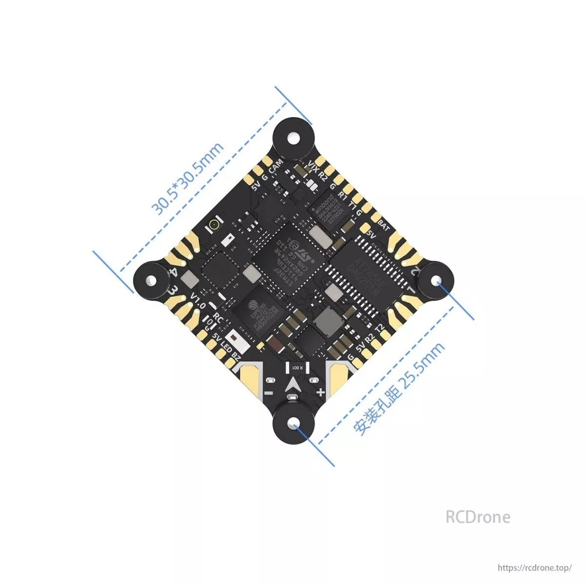 Полётный контроллер GEPRC TAKER F411-12A-E AIO 25.5x25.5мм ELRS 2.4G 12A ESC 4.2г для Whoop/Toothpick FPV Полётный контроллер GEPRC TAKER F411-12A-E AIO 25.5x25.5мм ELRS 2.4G 12A ESC 4.2г для Whoop/Toothpick FPV