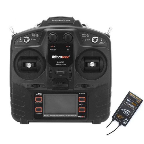 Пульт Microzone MC8B 2.4G 8CH и приёмник MC9002 CH для самолётов, вертолётов и дронов RC