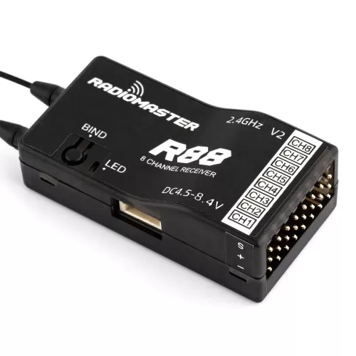 Приёмник RadioMaster R88 V2 2.4ГГц 8 каналов PWM/Sbus, до 1 км, для дронов и радиомоделей