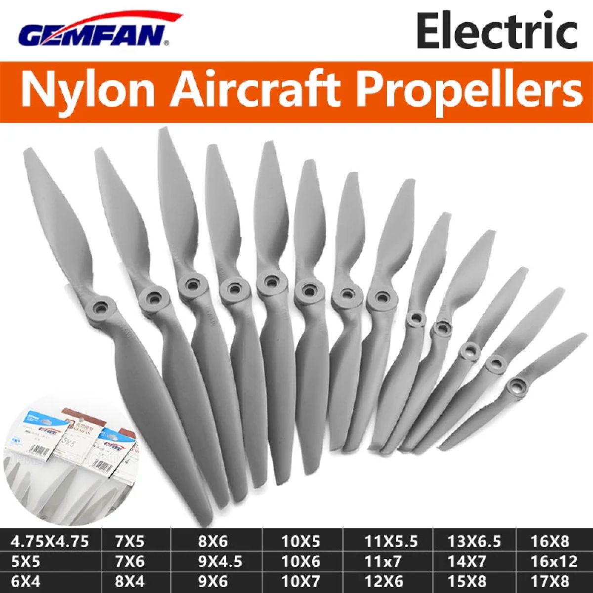 Комплект 2/4 шт. пропеллеров Gemfan APC Nylon 4.75x4.75/5x5/6x4/6x5.5/7x5/7x6 для RC FPV самолетов Комплект 2/4 шт. пропеллеров Gemfan APC Nylon 4.75x4.75/5x5/6x4/6x5.5/7x5/7x6 для RC FPV самолетов