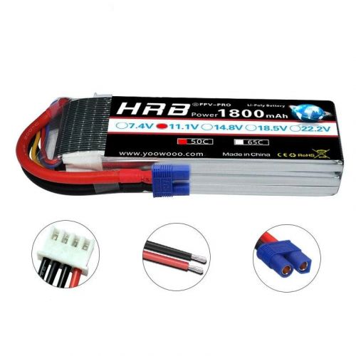 HRB Lipo аккумулятор 2S 3S 4S 5S 6S 1300-2600mAh EC3 7.4-22.2V для самолётов и дронов RC