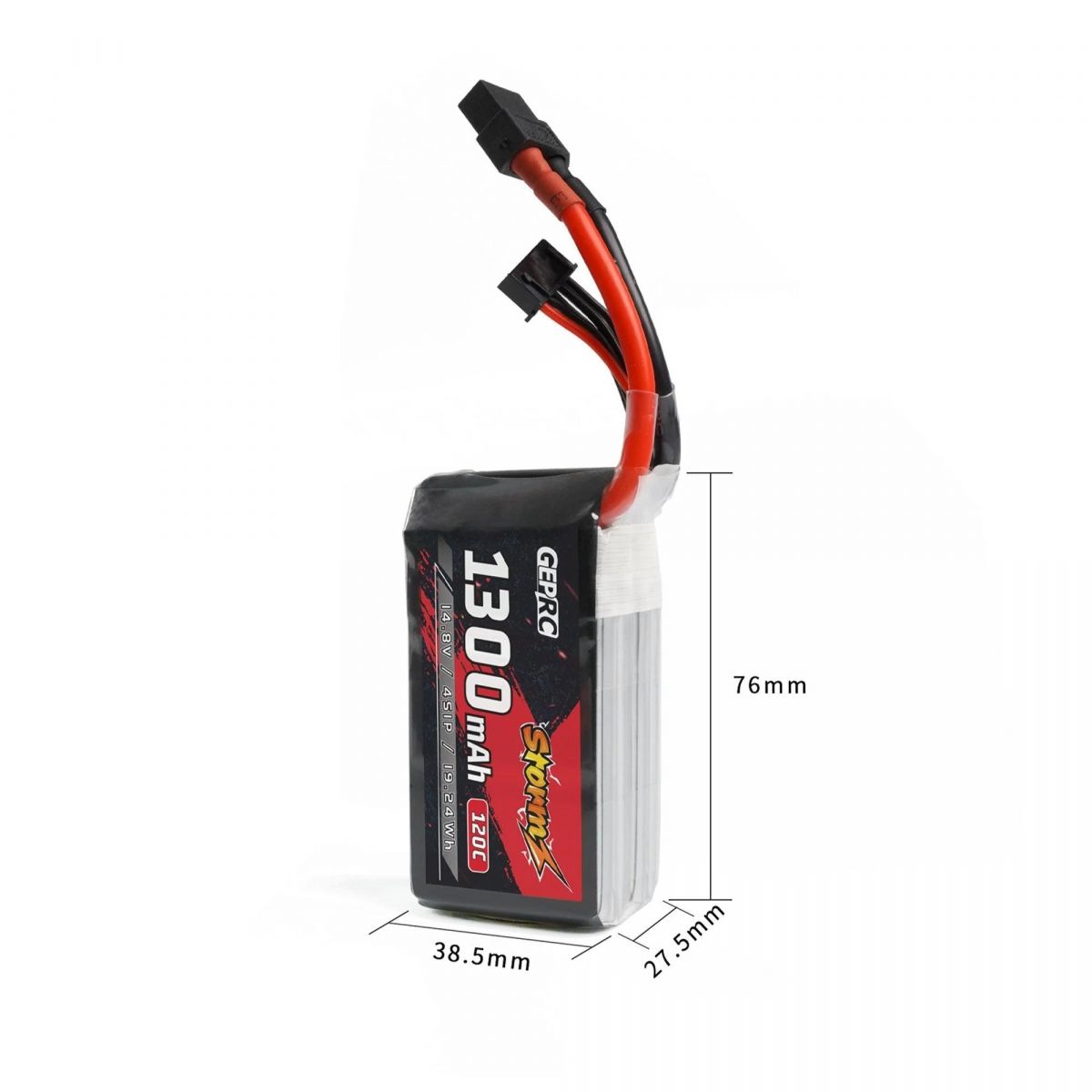 Аккумулятор GEPRC Storm 4S 1300mAh 120C Lipo для FPV дронов 3–5 дюймов, квадрокоптеров, фристайл Аккумулятор GEPRC Storm 4S 1300mAh 120C Lipo для FPV дронов 3–5 дюймов, квадрокоптеров, фристайл