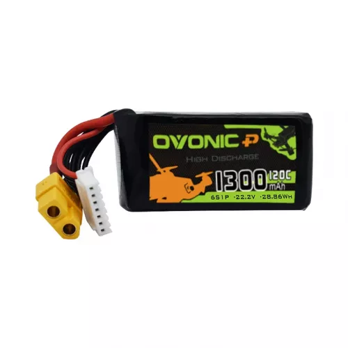 Аккумулятор LiPo Ovonic 4S/6S 14.8В/22.2В 1300мАч 100C/120C для дронов