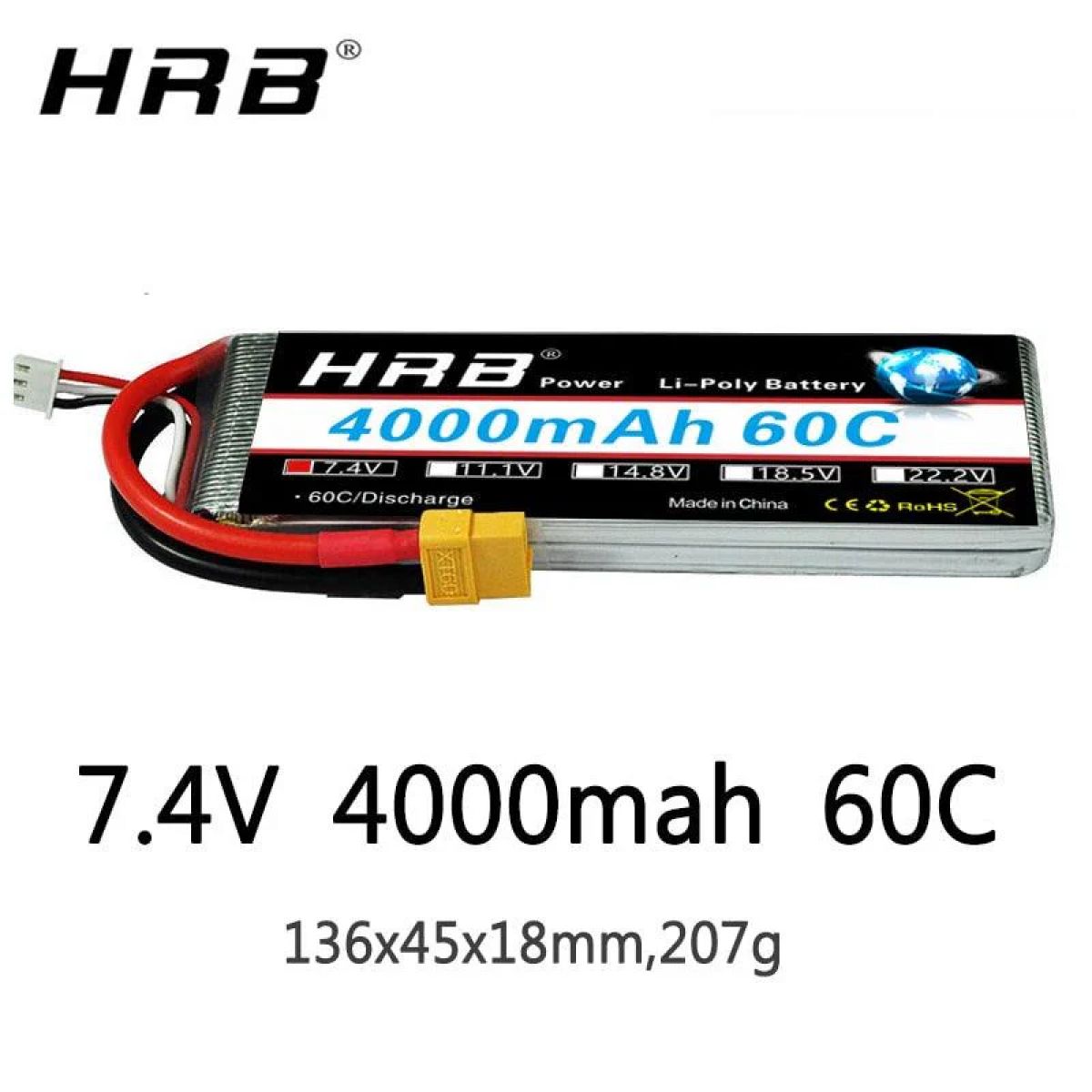 HRB Lipo 2S аккумулятор 7.4V 4000мАч 60C XT60 T EC2 EC3 EC5 XT90 XT30 для машин, лодок, дронов HRB Lipo 2S аккумулятор 7.4V 4000мАч 60C XT60 T EC2 EC3 EC5 XT90 XT30 для машин, лодок, дронов