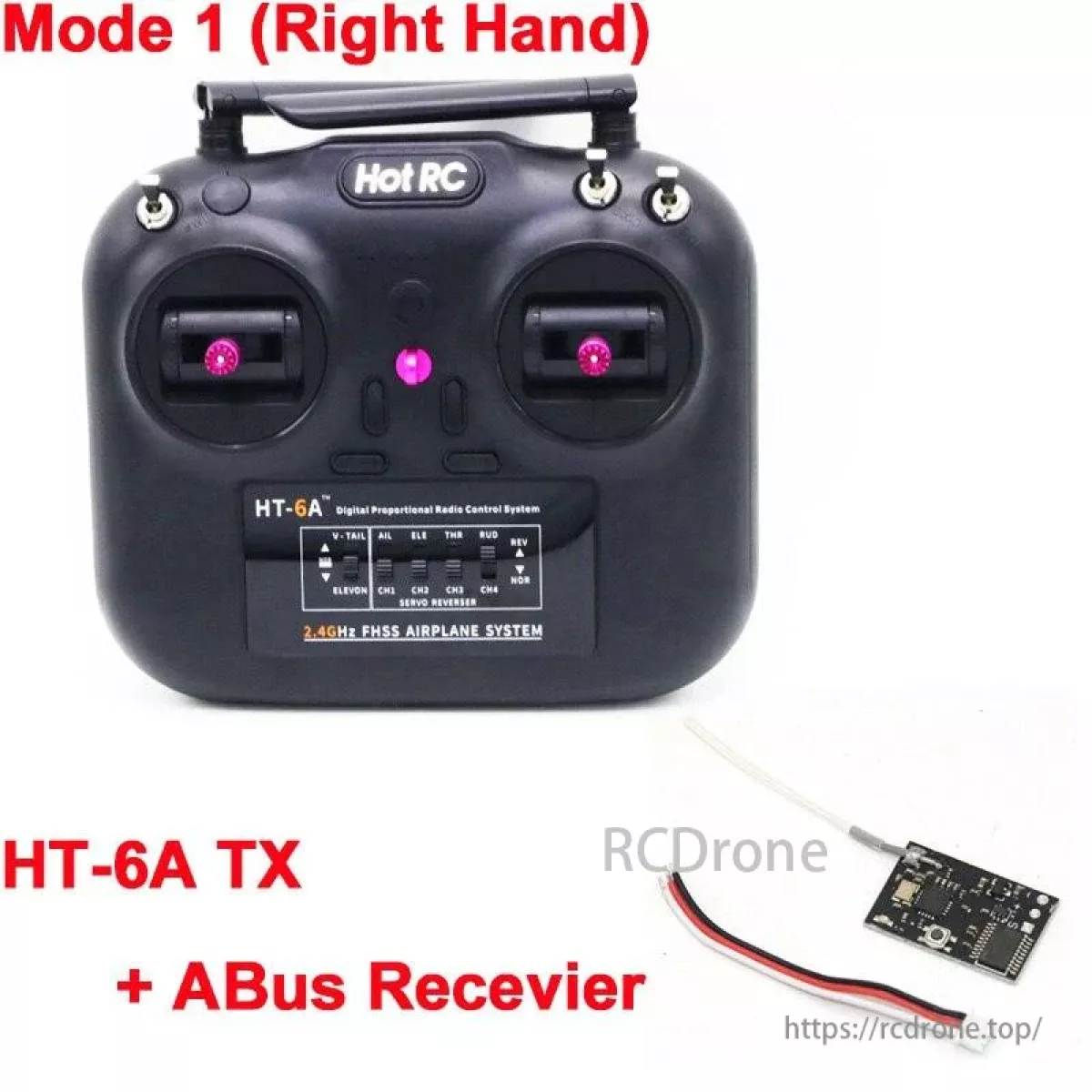 Hotrc HT-6A 2.4ГГц 6CH передатчик FHSS и 6CH приёмник для FPV дрона, самолёта, авто, катера Hotrc HT-6A 2.4ГГц 6CH передатчик FHSS и 6CH приёмник для FPV дрона, самолёта, авто, катера