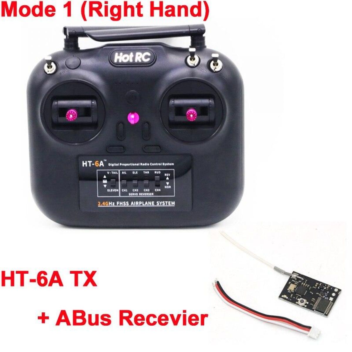 Hotrc HT-6A 2.4ГГц 6CH передатчик FHSS и 6CH приёмник для FPV дрона, самолёта, авто, катера Hotrc HT-6A 2.4ГГц 6CH передатчик FHSS и 6CH приёмник для FPV дрона, самолёта, авто, катера