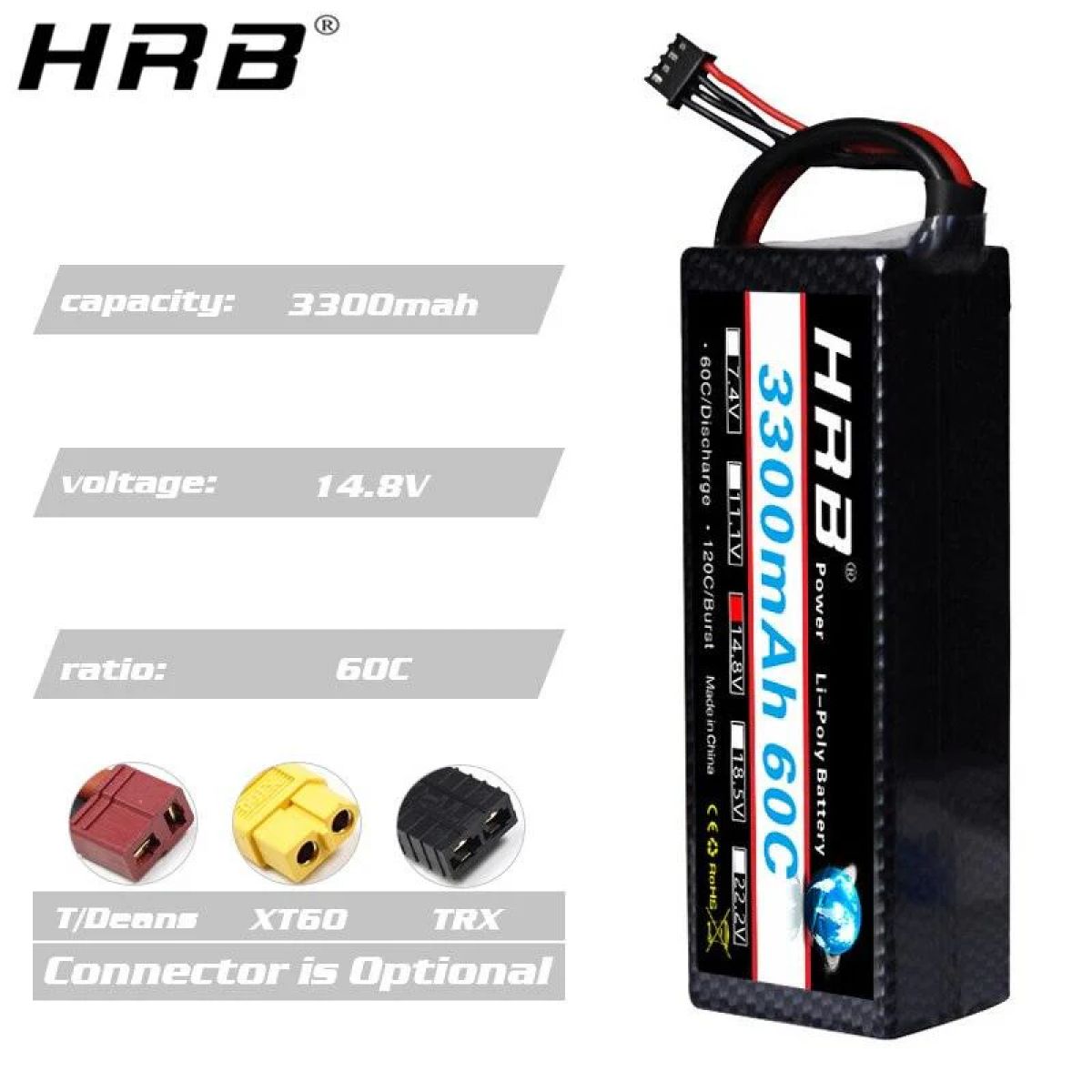 HRB 4S 14.8V Lipo аккумулятор 3000-7000mAh Deans T XT60, для RC авто, FPV дрона, самолёта, вертолёта HRB 4S 14.8V Lipo аккумулятор 3000-7000mAh Deans T XT60, для RC авто, FPV дрона, самолёта, вертолёта