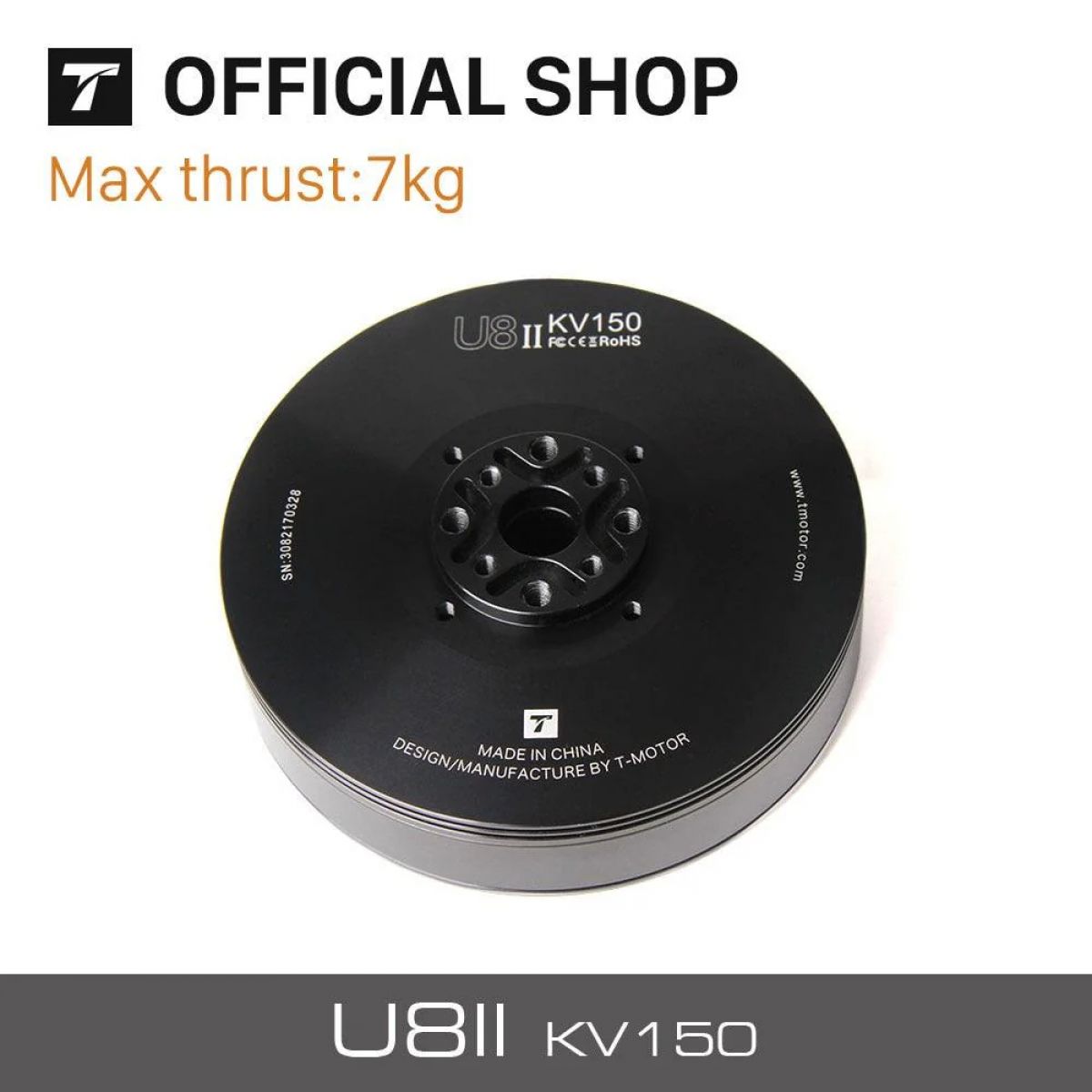 Бесколлекторный мотор T-motor U8 II KV150/85/100/190, 7кг тяги для БПЛА, квадрокоптеров, гексакоптеров Бесколлекторный мотор T-motor U8 II KV150/85/100/190, 7кг тяги для БПЛА, квадрокоптеров, гексакоптеров