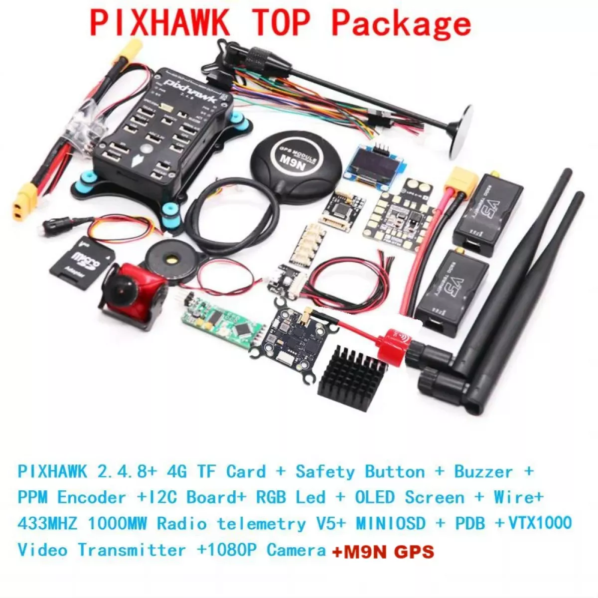 Pixhawk PX4 с GPS M9N — 32-битный полётный контроллер PIX 2.4.8, автопилот, квадрокоптер, I2C, PPM, RC Pixhawk PX4 с GPS M9N — 32-битный полётный контроллер PIX 2.4.8, автопилот, квадрокоптер, I2C, PPM, RC