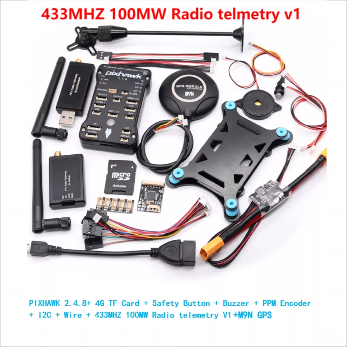 Pixhawk PX4 с GPS M9N — 32-битный полётный контроллер PIX 2.4.8, автопилот, квадрокоптер, I2C, PPM, RC Pixhawk PX4 с GPS M9N — 32-битный полётный контроллер PIX 2.4.8, автопилот, квадрокоптер, I2C, PPM, RC