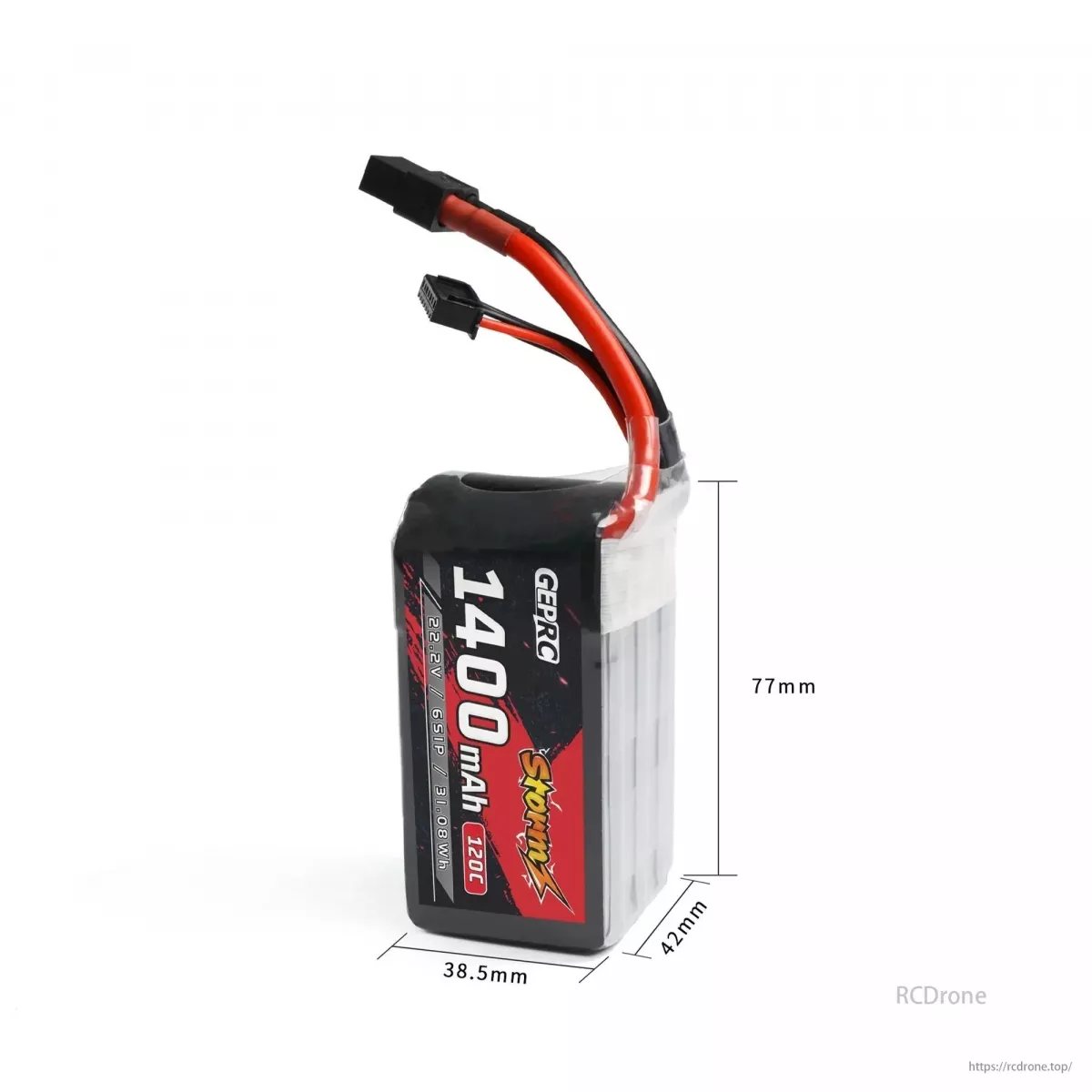 Аккумулятор GEPRC Storm 22.2В 6S 1400мАч 120C LiPo с XT60 для FPV фристайл и гоночных дронов Аккумулятор GEPRC Storm 22.2В 6S 1400мАч 120C LiPo с XT60 для FPV фристайл и гоночных дронов