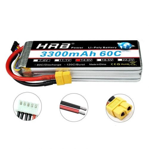 HRB LiPo аккумулятор 2S 7.4V/3S 11.1V/4S 14.8V/5S/6S, 3300mAh, T Deans/XT60, для квадрокоптеров/FPV