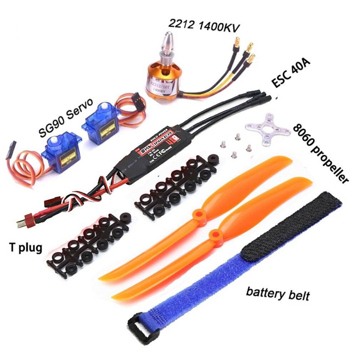 Бесколлекторный мотор A2212 1000KV/1400KV/2200KV, ESC 30A/40A BLheli, SG90 9G серво для RC самолёта Бесколлекторный мотор A2212 1000KV/1400KV/2200KV, ESC 30A/40A BLheli, SG90 9G серво для RC самолёта