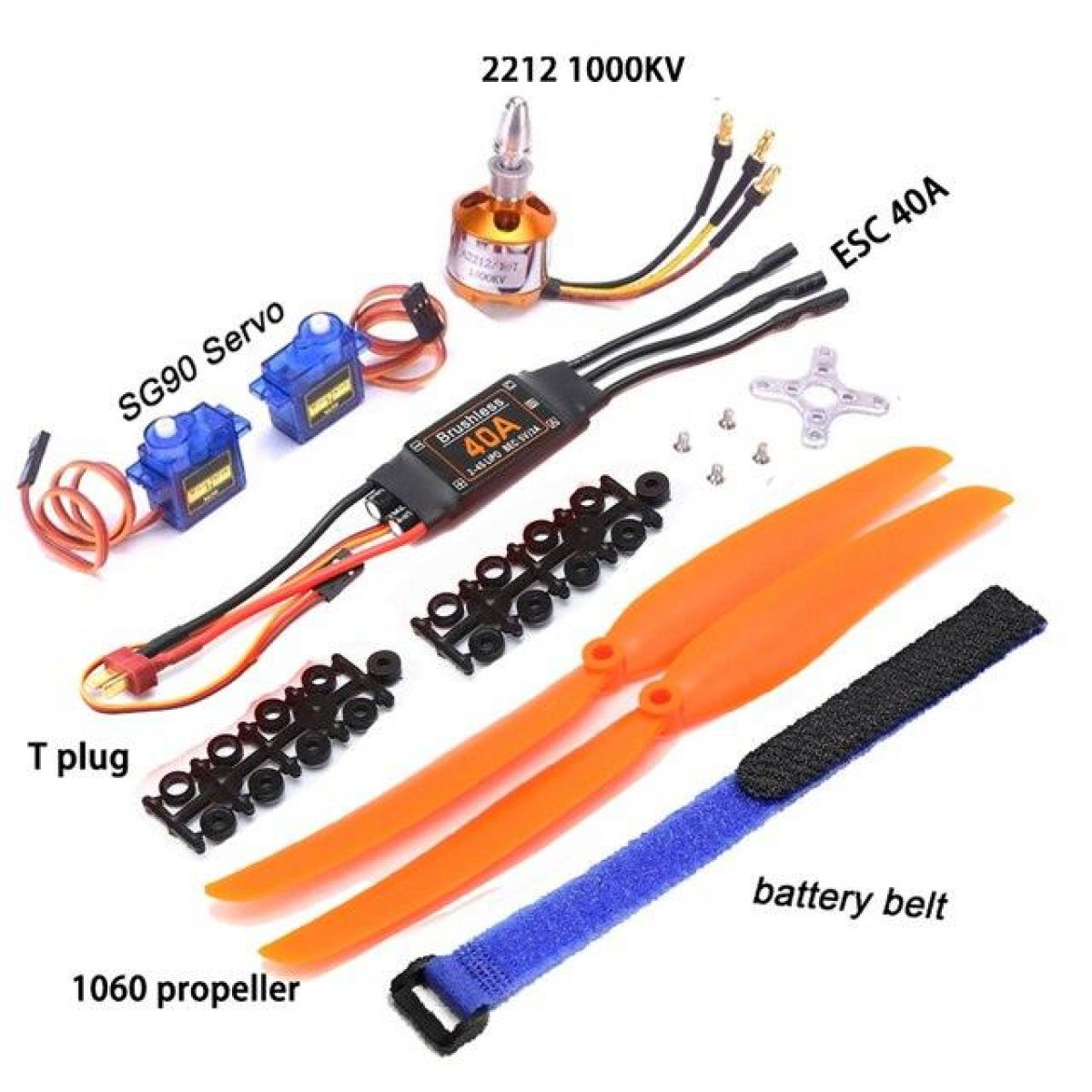 Бесколлекторный мотор A2212 1000KV/1400KV/2200KV, ESC 30A/40A BLheli, SG90 9G серво для RC самолёта Бесколлекторный мотор A2212 1000KV/1400KV/2200KV, ESC 30A/40A BLheli, SG90 9G серво для RC самолёта