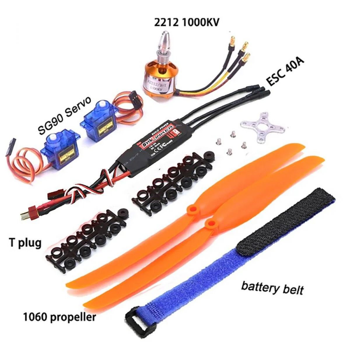 Бесколлекторный мотор A2212 1000KV/1400KV/2200KV, ESC 30A/40A BLheli, SG90 9G серво для RC самолёта Бесколлекторный мотор A2212 1000KV/1400KV/2200KV, ESC 30A/40A BLheli, SG90 9G серво для RC самолёта