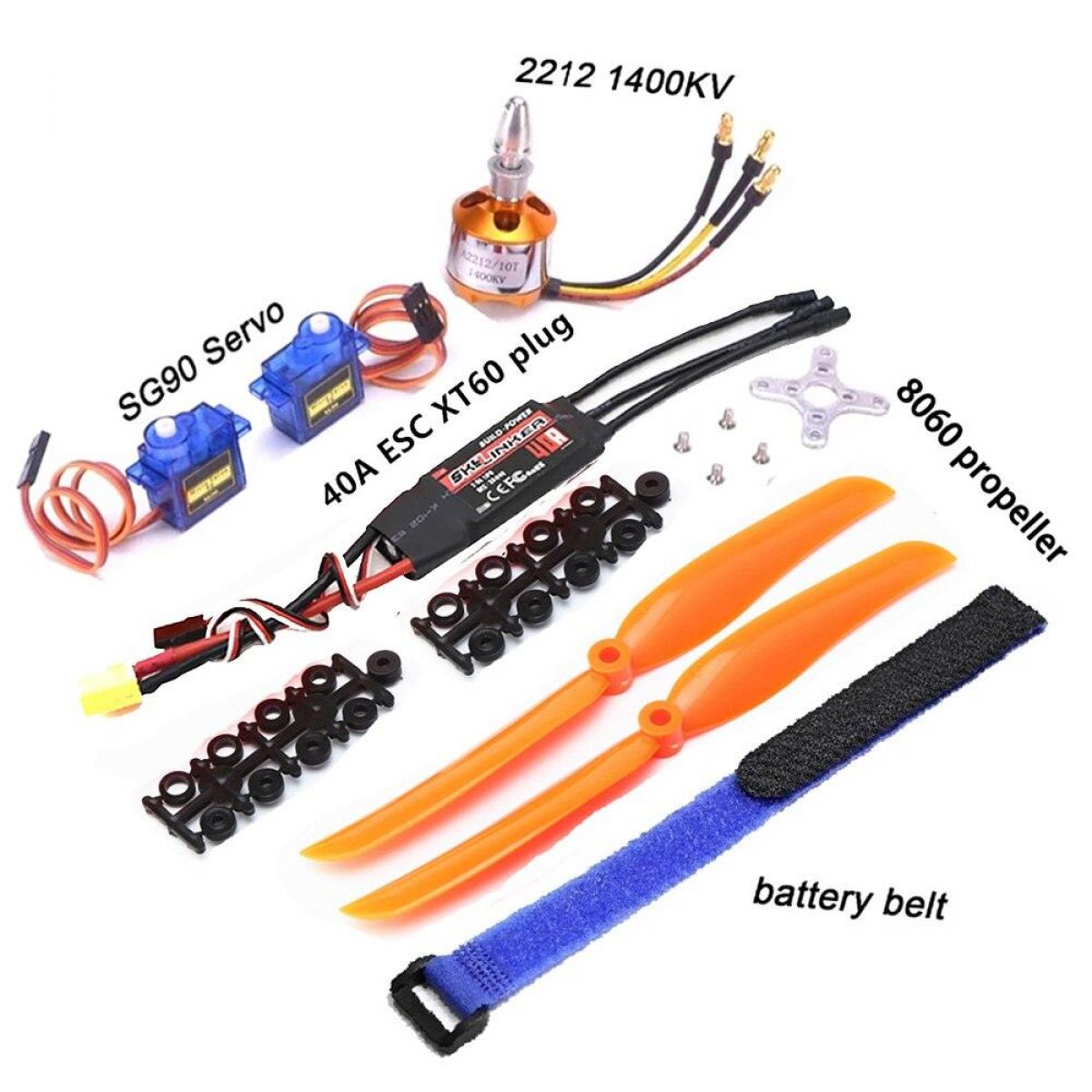 Бесколлекторный мотор A2212 1000KV/1400KV/2200KV, ESC 30A/40A BLheli, SG90 9G серво для RC самолёта Бесколлекторный мотор A2212 1000KV/1400KV/2200KV, ESC 30A/40A BLheli, SG90 9G серво для RC самолёта
