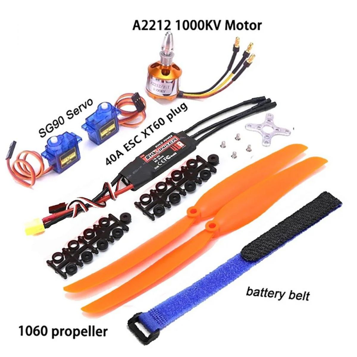 Бесколлекторный мотор A2212 1000KV/1400KV/2200KV, ESC 30A/40A BLheli, SG90 9G серво для RC самолёта Бесколлекторный мотор A2212 1000KV/1400KV/2200KV, ESC 30A/40A BLheli, SG90 9G серво для RC самолёта