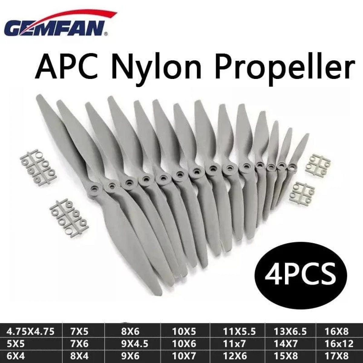 Пропеллеры Gemfan APC из нейлона и стекловолокна 5050–1260 для электромоделей самолетов RC Пропеллеры Gemfan APC из нейлона и стекловолокна 5050–1260 для электромоделей самолетов RC