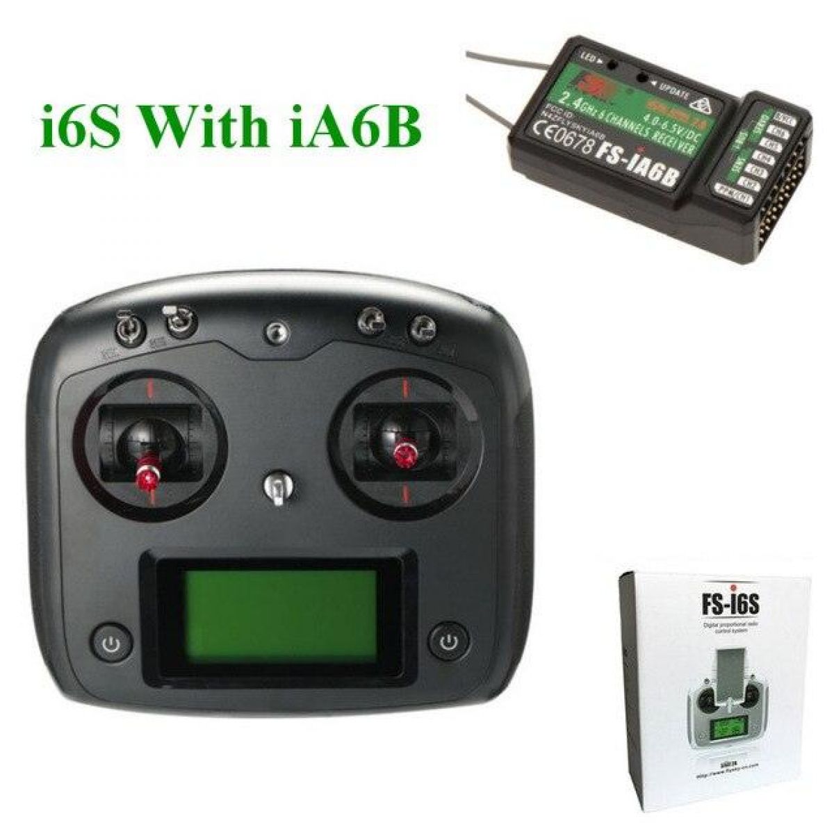 Передатчик FS-i6S Flysky 10CH 2.4G с приёмником FS-iA6B/FS-IA10B для квадрокоптеров и FPV Racing Передатчик FS-i6S Flysky 10CH 2.4G с приёмником FS-iA6B/FS-IA10B для квадрокоптеров и FPV Racing