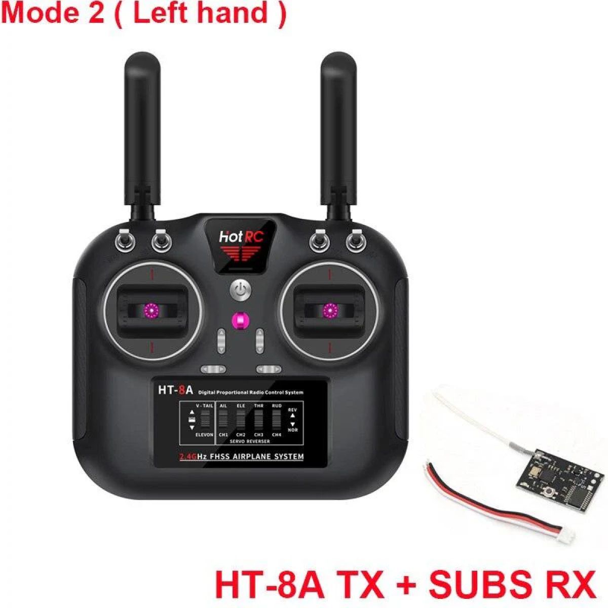 Пульт Hotrc HT-8A 2.4G 8CH FHSS + 8-канальный приёмник для FPV дрона, самолёта, вертолёта Пульт Hotrc HT-8A 2.4G 8CH FHSS + 8-канальный приёмник для FPV дрона, самолёта, вертолёта