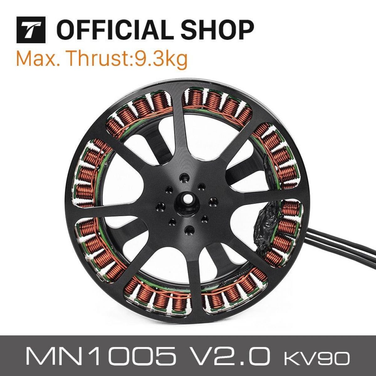 Бесколлекторный двигатель T-MOTOR MN1005 V2.0 KV90, тяга 9.3КГ, 11.5г/Вт, для ультралёгких ЛА Бесколлекторный двигатель T-MOTOR MN1005 V2.0 KV90, тяга 9.3КГ, 11.5г/Вт, для ультралёгких ЛА