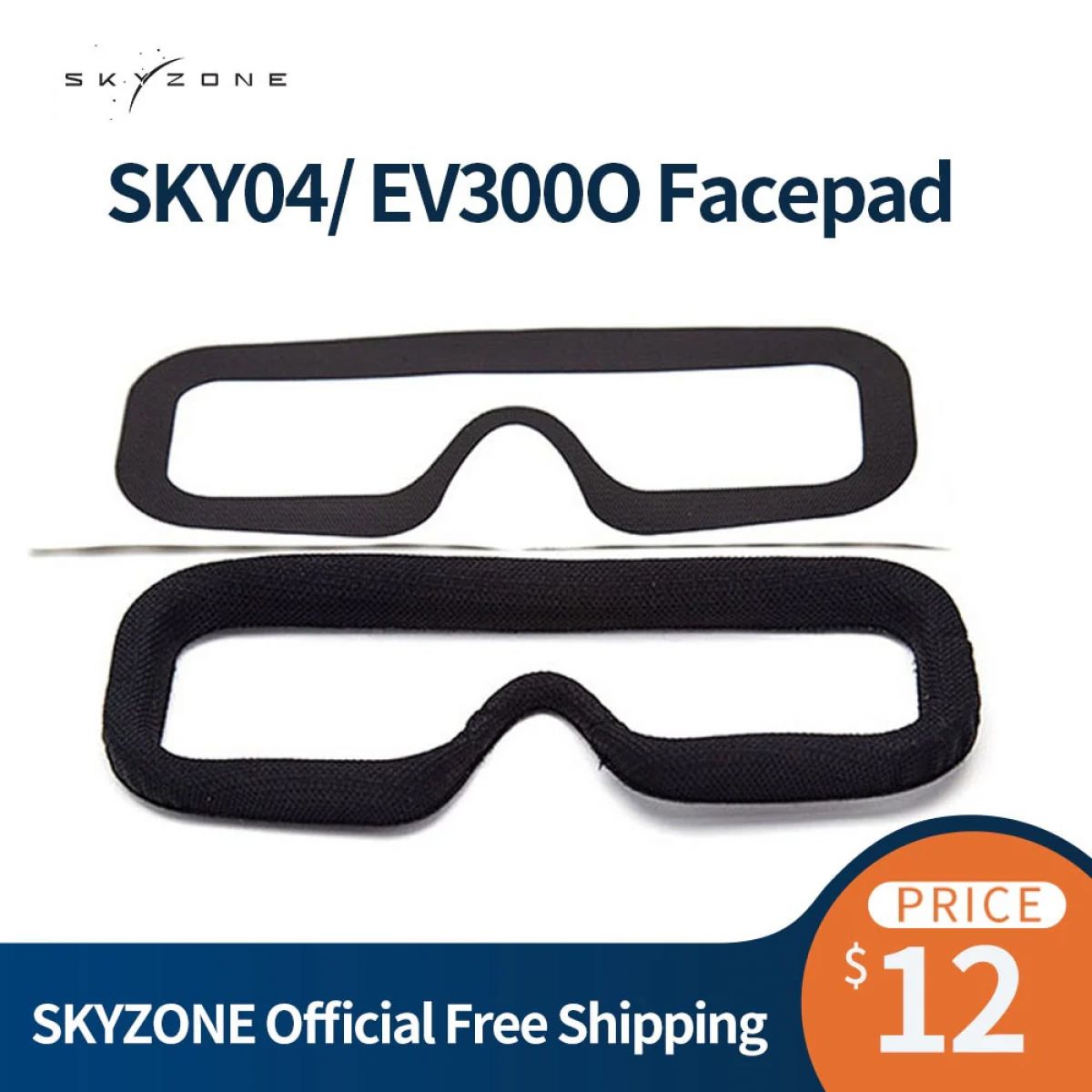 Сменная мягкая накладка из ткани и поролона для очков SKYZONE SKY04/EV300O FPV, PU-материал Сменная мягкая накладка из ткани и поролона для очков SKYZONE SKY04/EV300O FPV, PU-материал