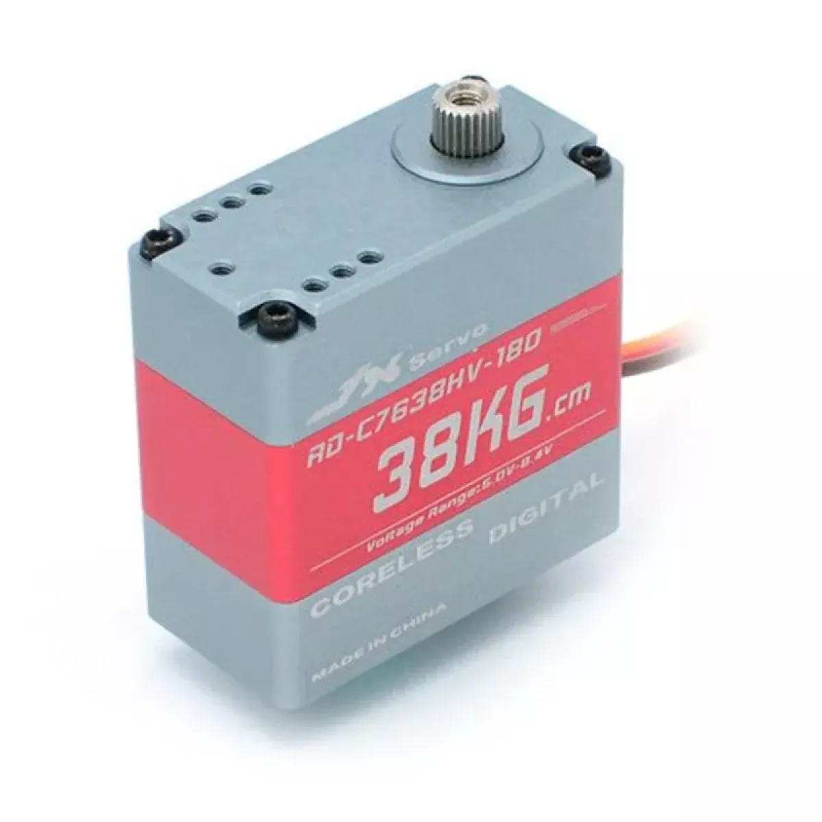 JX Servo RD-C7638HV-180 — роботизированный серводвигатель, 38кг·см, 180°, бесколлекторный, алюминиевый корпус JX Servo RD-C7638HV-180 — роботизированный серводвигатель, 38кг·см, 180°, бесколлекторный, алюминиевый корпус