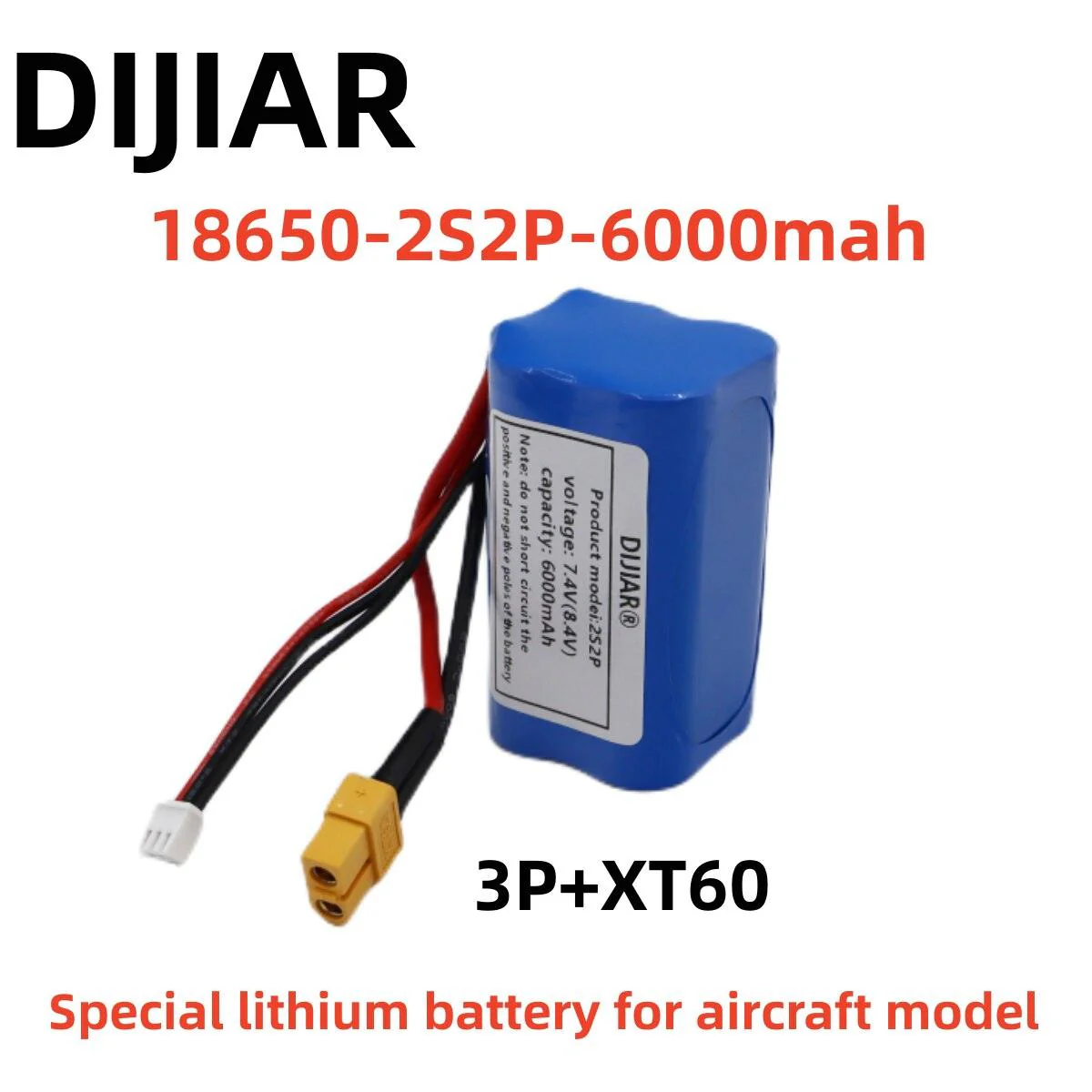 Аккумулятор 7.4В 6000мАч 18650 LiPo для Udi U12A, Syma S033g, Q1, H100–H103, FT009, разъёмы EL-3P/XT60 Аккумулятор 7.4В 6000мАч 18650 LiPo для Udi U12A, Syma S033g, Q1, H100–H103, FT009, разъёмы EL-3P/XT60