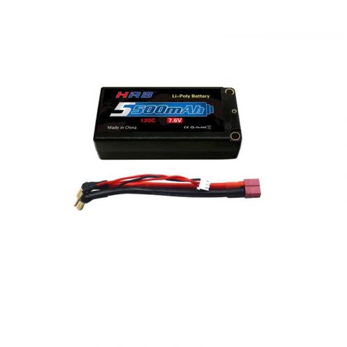 HRB 2S 7.6V 5500mAh LiPo аккумулятор (жёсткий корпус) 120C 5.0мм Bullet для RC моделей