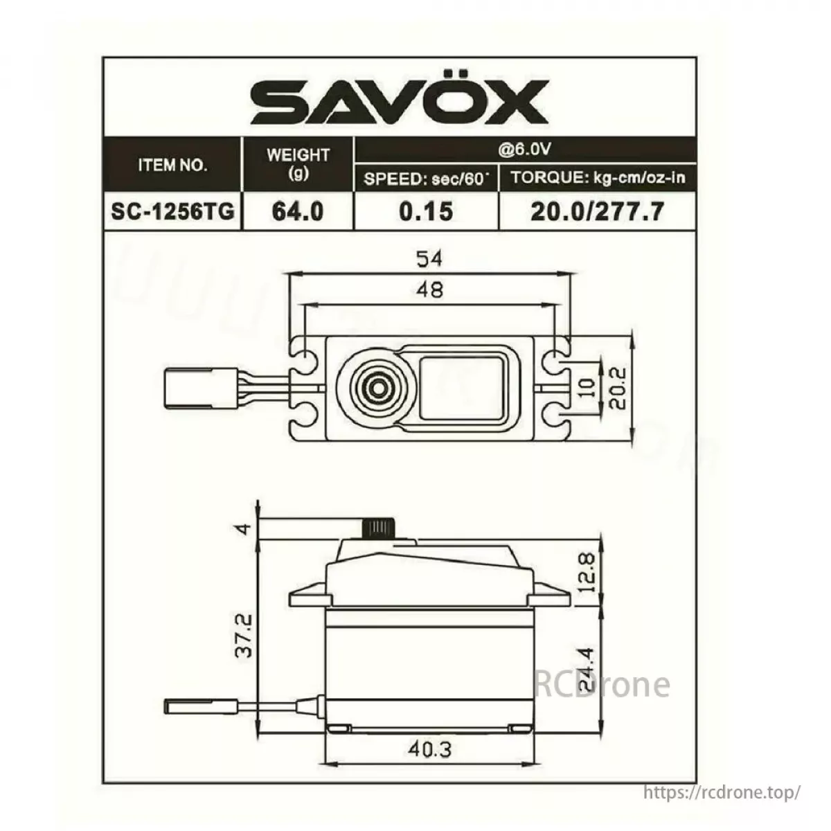 Серво Savox SC-1256TG 20кг 0.16s, титановые шестерни, цифровое, 1/8 1/10 RC, Тайвань Серво Savox SC-1256TG 20кг 0.16s, титановые шестерни, цифровое, 1/8 1/10 RC, Тайвань