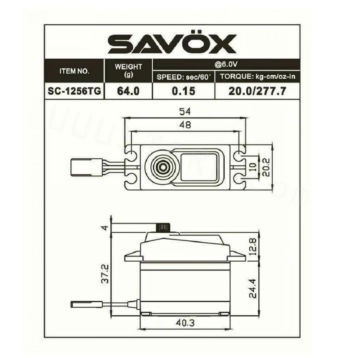 Серво Savox SC-1256TG 20кг 0.16s, титановые шестерни, цифровое, 1/8 1/10 RC, Тайвань Серво Savox SC-1256TG 20кг 0.16s, титановые шестерни, цифровое, 1/8 1/10 RC, Тайвань