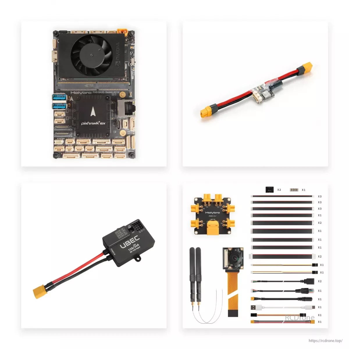 Базовая плата Holybro Pixhawk Jetson с 6X/6X Pro, PM02D и модулем NVIDIA Jetson Orin NX – комплект c Wi-Fi, SSD, Camera, UBEC Базовая плата Holybro Pixhawk Jetson с 6X/6X Pro, PM02D и модулем NVIDIA Jetson Orin NX – комплект c Wi-Fi, SSD, Camera, UBEC