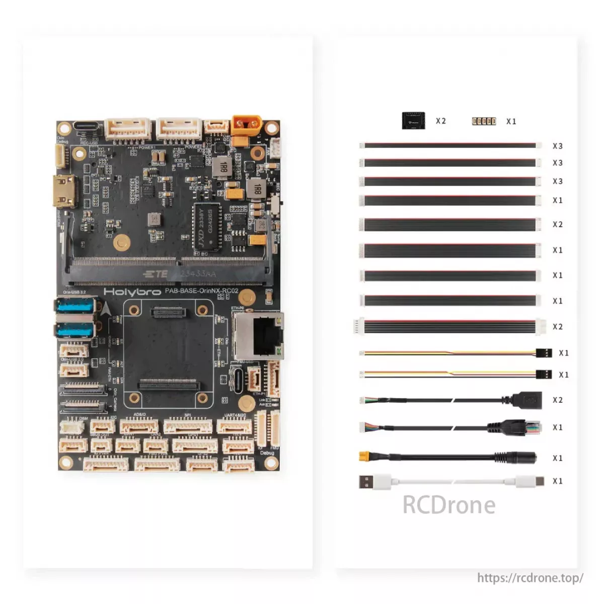 Базовая плата Holybro Pixhawk Jetson с 6X/6X Pro, PM02D и модулем NVIDIA Jetson Orin NX – комплект c Wi-Fi, SSD, Camera, UBEC Базовая плата Holybro Pixhawk Jetson с 6X/6X Pro, PM02D и модулем NVIDIA Jetson Orin NX – комплект c Wi-Fi, SSD, Camera, UBEC