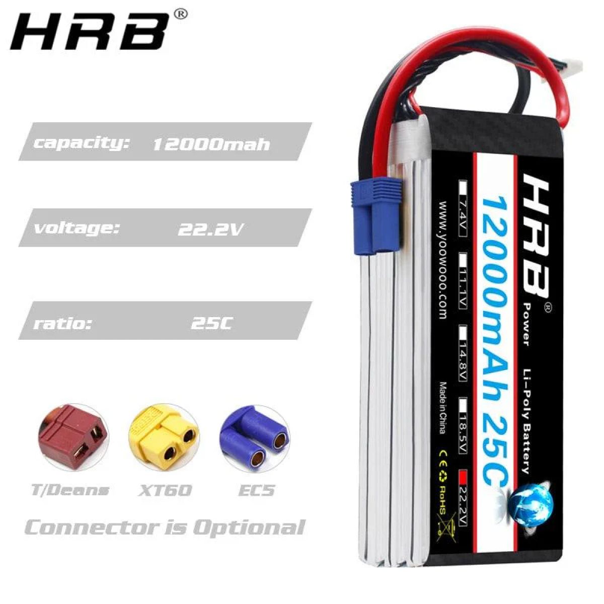 HRB Lipo аккумулятор 12000mAh 7.4V/11.1V/14.8V/18.5V/22.2V T Deans XT60 XT90 EC5 2S-6S RC FPV вертолёт самолёт HRB Lipo аккумулятор 12000mAh 7.4V/11.1V/14.8V/18.5V/22.2V T Deans XT60 XT90 EC5 2S-6S RC FPV вертолёт самолёт
