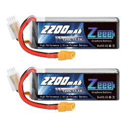 Набор из 2x Zeee Lipo 11.1V 3S 2200mAh 120C с XT60 для FPV RC вертолёта, дрона, лодки, самолёта