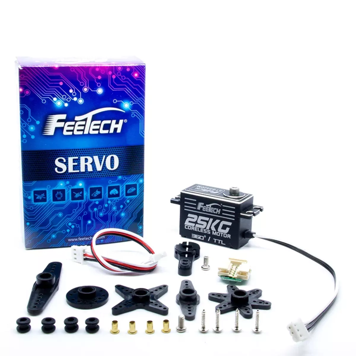 Feetech STS5420M 7.4В 25КГ 0.111сек/60° 360° RC сервопривод низкий профиль магнитный энкодер двойной вал TTL Feetech STS5420M 7.4В 25КГ 0.111сек/60° 360° RC сервопривод низкий профиль магнитный энкодер двойной вал TTL
