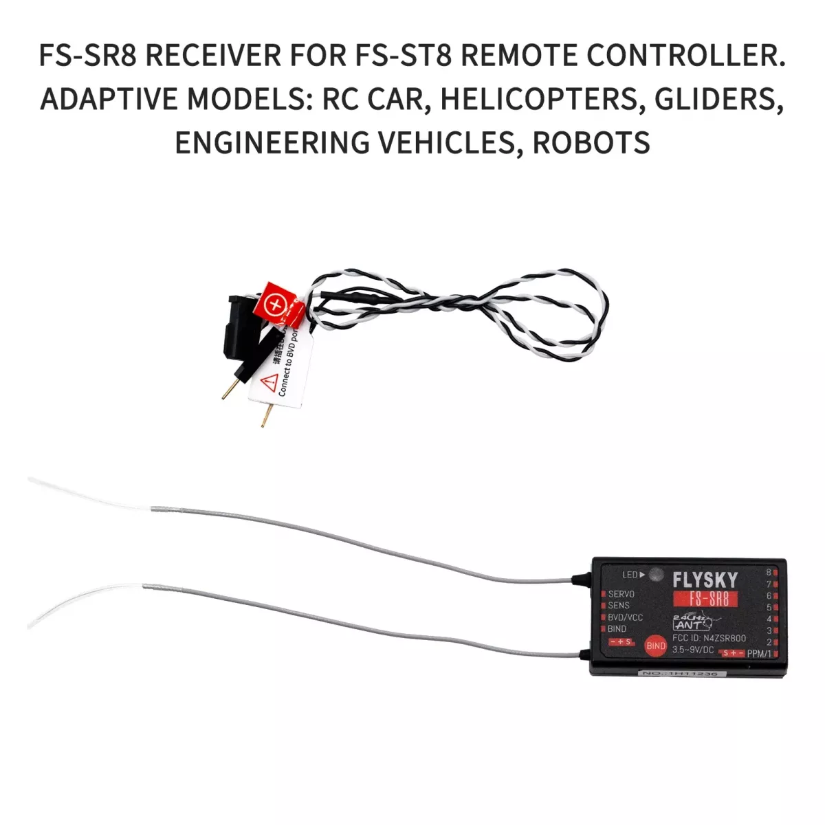 FLYSKY FS-SR8 2.4G 8CH приёмник ANT, 3.5-9В, для пульта FS-ST8, RC вертолётов, авто, катеров FLYSKY FS-SR8 2.4G 8CH приёмник ANT, 3.5-9В, для пульта FS-ST8, RC вертолётов, авто, катеров