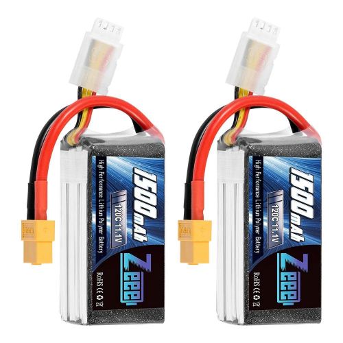 2 шт. Zeee Lipo 11.1В 1500мАч 3S 120C Graphene аккумулятор для FPV дрона, XT60, мягкий корпус
