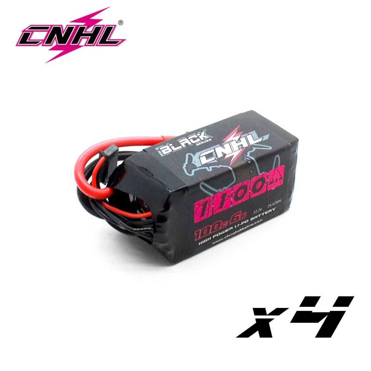 Комплект 4шт CNHL 6S LiPo аккумуляторов 22.2В 1100/1300/1500мАч 100C XT60 для FPV дрона и RC моделей Комплект 4шт CNHL 6S LiPo аккумуляторов 22.2В 1100/1300/1500мАч 100C XT60 для FPV дрона и RC моделей