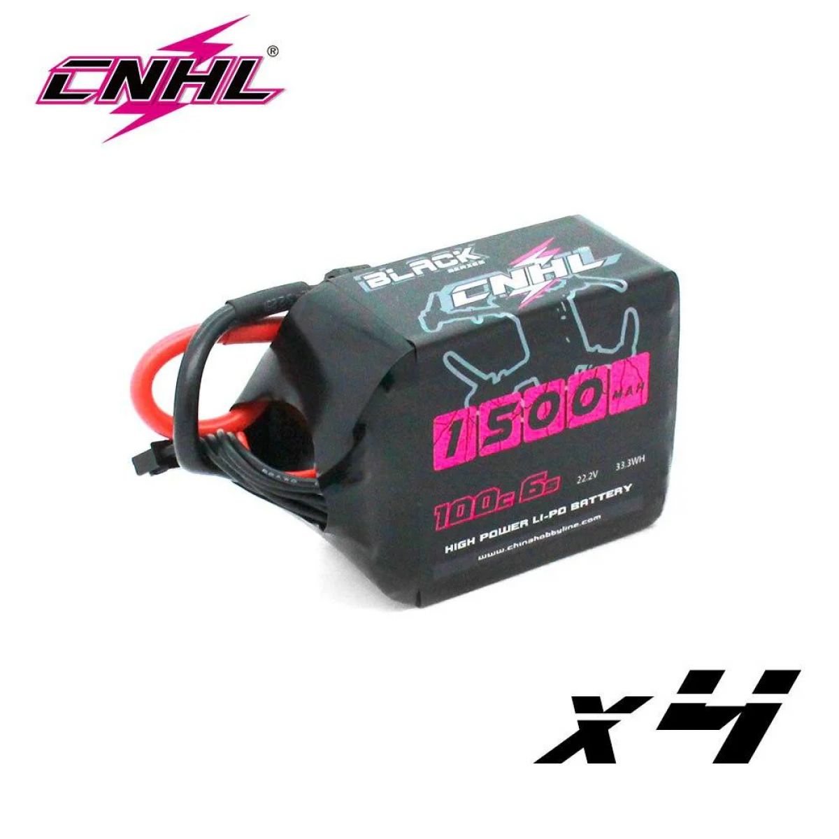 Комплект 4шт CNHL 6S LiPo аккумуляторов 22.2В 1100/1300/1500мАч 100C XT60 для FPV дрона и RC моделей Комплект 4шт CNHL 6S LiPo аккумуляторов 22.2В 1100/1300/1500мАч 100C XT60 для FPV дрона и RC моделей