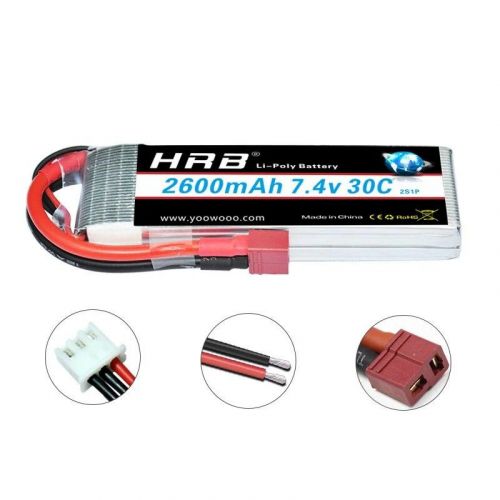 HRB 2S 7.4V 2600mAh Lipo аккумулятор EC2 XT60 Deans EC3 для Hubsan H501S FPV дрона, авто, 30C