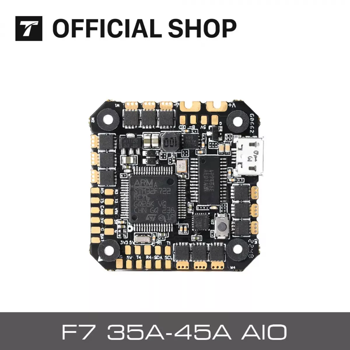 Полётный контроллер T-MOTOR F7 35A/45A 2-6S AIO с гироскопом MPU, совместим с моторами P1804/F2204/F2203.5 Полётный контроллер T-MOTOR F7 35A/45A 2-6S AIO с гироскопом MPU, совместим с моторами P1804/F2204/F2203.5