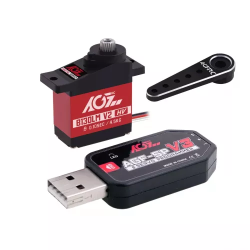 AGFRC B13DLM V2 - 4.5КГ, 13г, титановые шестерни, 6.0V, цифровой микро сервопривод для мини RC моделей