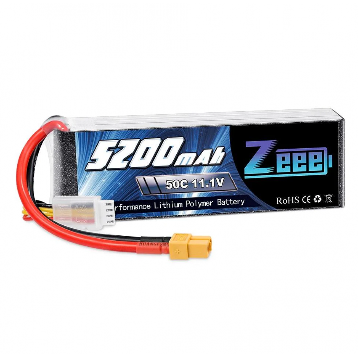 Zeee 3S LiPo аккумулятор 11.1В 50C 5200мАч XT60 для RC авто, вертолёта, квадрокоптера, дрона Zeee 3S LiPo аккумулятор 11.1В 50C 5200мАч XT60 для RC авто, вертолёта, квадрокоптера, дрона