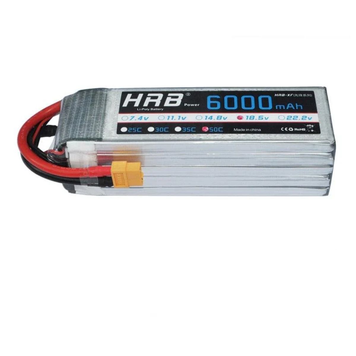 HRB Lipo 5S 18.5В 6000мАч 50C XT60 Deans T XT90 EC5 XT90-S AS150 для RC вертолётов, самолётов, FPV, авто HRB Lipo 5S 18.5В 6000мАч 50C XT60 Deans T XT90 EC5 XT90-S AS150 для RC вертолётов, самолётов, FPV, авто